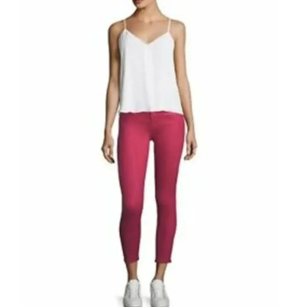 J Brand Women's Alana Coated Dizzy Pink High Rise Crop Skinny Pants Sz. 25 NWT